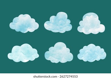 Cloudy sky Watercolor illustration art