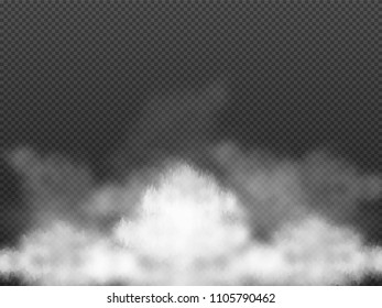 Cloudy smoke on transparent background.