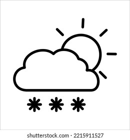 Cloudy Snow Icon Logo Design Vector Template Illustration Sign And Symbol Pixels Perfect