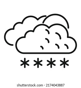 Cloudy snow icon outline vector. Weather cloud. Cold fog