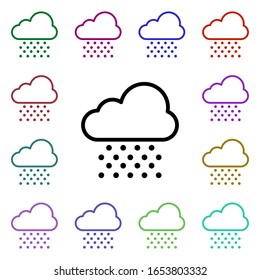 Cloudy snow sign multi color style icon. Simple thin line, outline vector of weather icons for ui and ux, website or mobile application