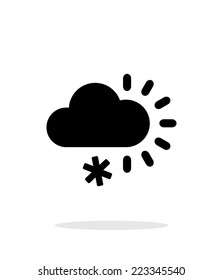 Cloudy with snow weather icon on white background. Vector illustration.