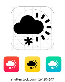 Cloudy with snow weather icon. Vector illustration.