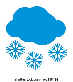Cloudy and snow weather vector icon