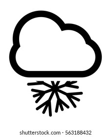 Cloudy and snow weather vector icon