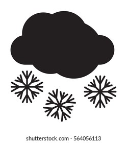 Cloudy and snow weather vector icon