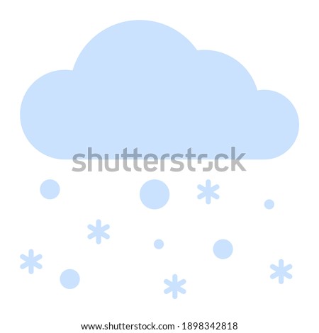 cloudy snow in winter using soft color and flat style