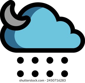 Cloudy Snowing Weather Flat Icon