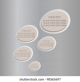 Cloudy speech bubbles on the metal surface