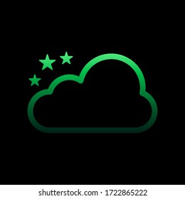 estrella nublada símbolo de nolan. Línea delgada simple, contorno vectorial de iconos meteorológicos para ui y ux, sitio web o aplicación móvil