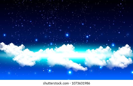 cloudy starry night sky