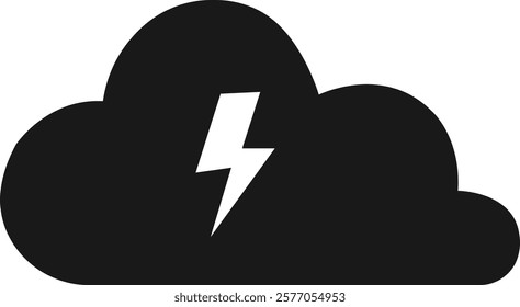 cloudy storm icon vector isolate