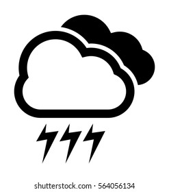 Cloudy and storm weather vector icon