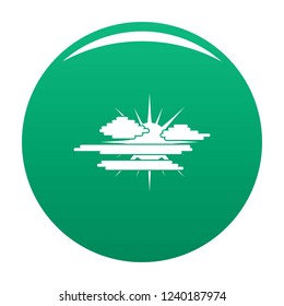 Cloudy sun icon. Simple illustration of cloudy sun vector icon for any design green