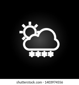 cloudy sun snow sign neon icon. Elements of weather set. Simple icon for websites, web design, mobile app, info graphics