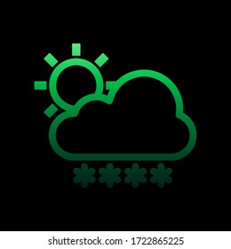 cloudy sun snow sign nolan icon. Simple thin line, outline vector of weather icons for ui and ux, website or mobile application