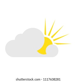 cloudy  and sun weather forecast  icon vector illustration