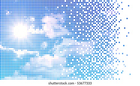 cloudy and sunny blue sky mosaic