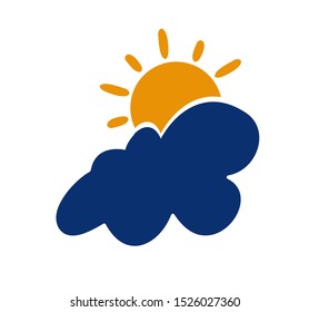 Cloudy and sunny weather icon.