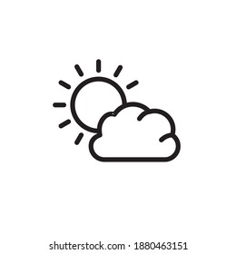 Cloudy sunny weather icon. Season and weather icons, outline style. Vector