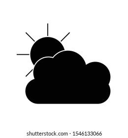 cloudy sunny weather vector icon