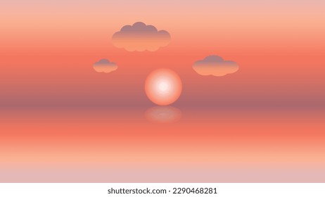 cloudy sunset illustration landscape background
