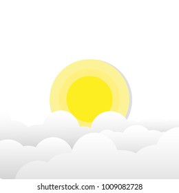Cloudy and sunshine flat design  vector illustration