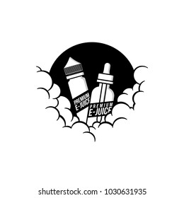 cloudy theme personal vaporizer vape e-cigarette vector art
