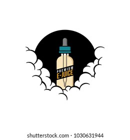 cloudy theme personal vaporizer vape e-cigarette vector art
