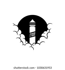 cloudy theme personal vaporizer vape e-cigarette vector art