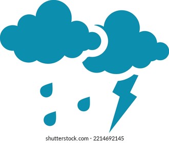 wolkiger Donner, blauer Vektordesign