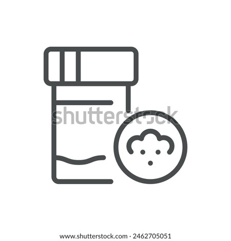 Cloudy Urine Icon. Vector Line Illustration of Urine Sample with Cloudy Appearance, Representing Possible Symptoms or Diagnostic Indicators. Isolated Outline Medical Sign.
