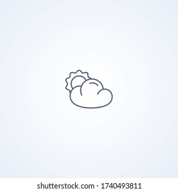 Cloudy, vector best gray line icon on white background, EPS 10