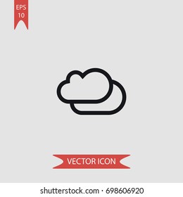Cloudy vector icon, illustration symbol