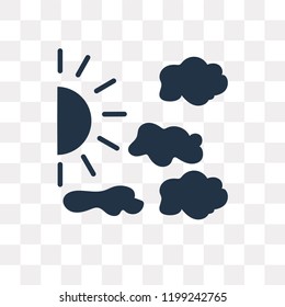 Cloudy vector icon isolated on transparent background, Cloudy transparency concept can be used web and mobile