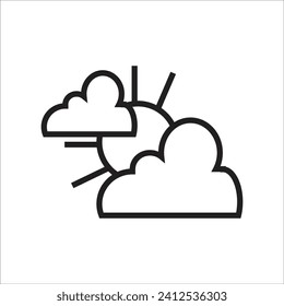 cloudy vector icon line template