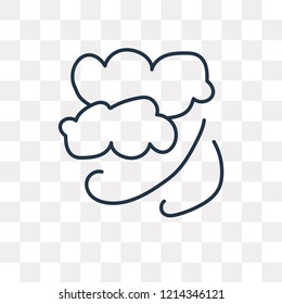 Cloudy vector outline icon isolated on transparent background, high quality linear Cloudy transparency concept can be used web and mobile