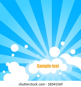 Cloudy vector text panel