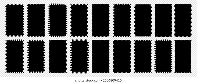 Cloudy wave curve edge borders vector set black color