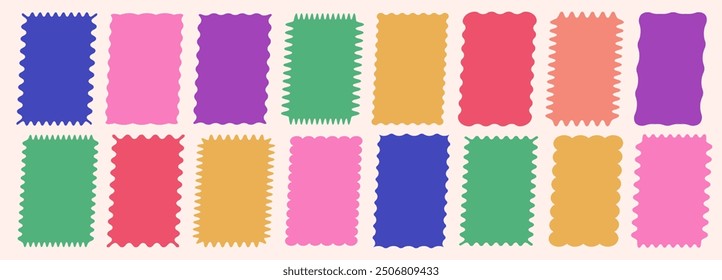 Cloudy wave curve edge borders vector set