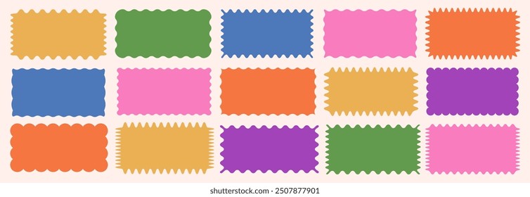 Cloudy wave curve edge borders vector set color