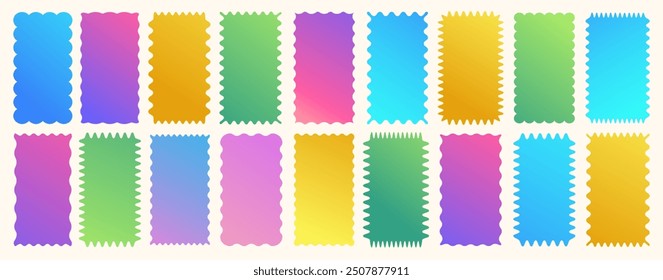 Cloudy wave curve edge borders vector set gradient