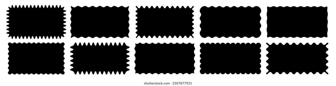 Cloudy wave curve edge borders vector set