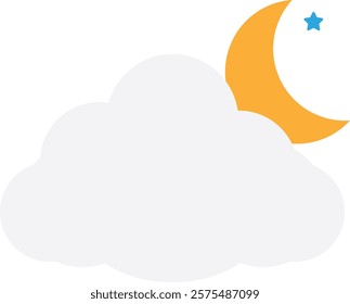 Cloudy Weather Cloud Icon Vector Flat Illustration