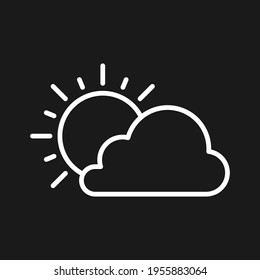 Bewölkt, Wetter, Wolke, Sonnensymbol, Vektorbild. Kann für Sommer und Feiertage verwendet werden. Geeignet für mobile Apps, Web-Apps und Printmedien.