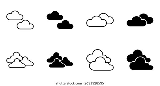 Cloudy, weather, clouds icon set