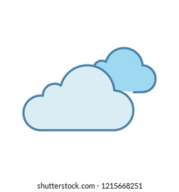 Cloudy weather color icon. Clouds. Heavy clouds. Overcast. Weather forecast. Isolated vector illustration