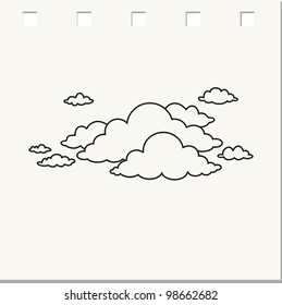  cloudy weather doodle - vector illustration