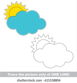Cloudy Weather. Dot to dot educational game for kids.