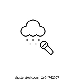 Previsão De Tempo Nublado Transmissão Via Conceito De Microfone Isolado Em Branco